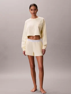 Calvin Klein Cropped Pyjama-Top - Logo Cotton Jersey^Damen Nachtwäsche & Loungewear