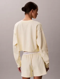 Calvin Klein Cropped Pyjama-Top - Logo Cotton Jersey^Damen Nachtwäsche & Loungewear