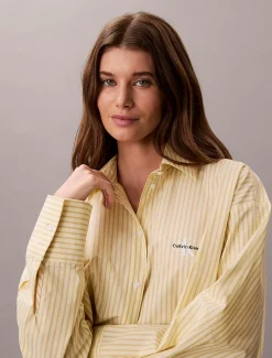 Calvin Klein Cropped Pyjama-Top aus Baumwoll-Popeline^Damen Nachtwäsche & Loungewear