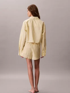 Calvin Klein Cropped Pyjama-Top aus Baumwoll-Popeline^Damen Nachtwäsche & Loungewear