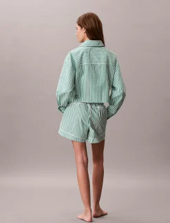 Calvin Klein Cropped Pyjama-Top aus Baumwoll-Popeline^Damen Nachtwäsche & Loungewear