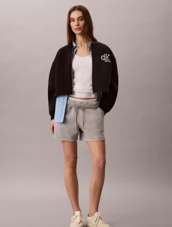 Calvin Klein Cropped Tech Bomberjacke aus Jersey^Damen JackenFrisch Eingetroffen