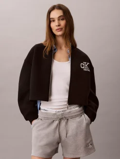 Calvin Klein Cropped Tech Bomberjacke aus Jersey^Damen JackenFrisch Eingetroffen
