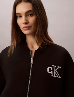 Calvin Klein Cropped Tech Bomberjacke aus Jersey^Damen JackenFrisch Eingetroffen