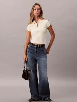 Calvin Klein Cropped Tech-Poloshirt^Damen T-shirts & Tops