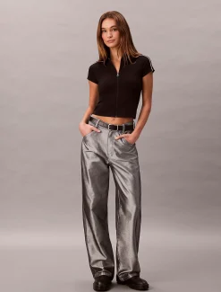 Calvin Klein Cropped Tech-Poloshirt^Damen T-shirts & Tops