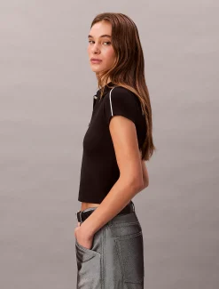 Calvin Klein Cropped Tech-Poloshirt^Damen T-shirts & Tops