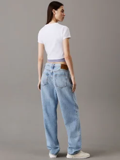 Calvin Klein Cropped T-Shirt aus Stretch-Baumwolle^Damen T-shirts & Tops