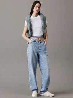 Calvin Klein Cropped T-Shirt aus Stretch-Baumwolle^Damen T-shirts & Tops