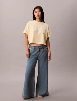 Calvin Klein Cropped Varsity Logo-T-Shirt^Damen T-shirts & Tops