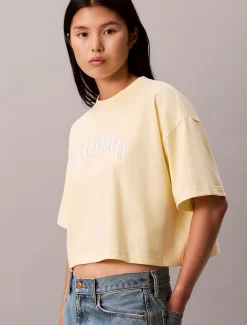 Calvin Klein Cropped Varsity Logo-T-Shirt^Damen T-shirts & Tops