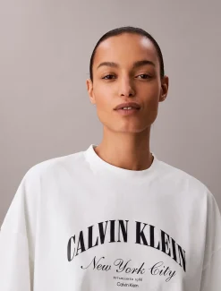Calvin Klein Cropped Varsity Logo-T-Shirt^Damen T-shirts & Tops