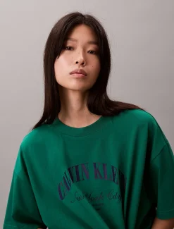 Calvin Klein Cropped Varsity Logo-T-Shirt^Damen T-shirts & Tops