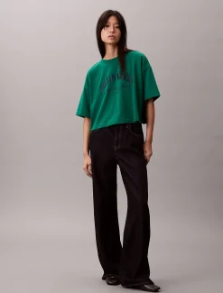 Calvin Klein Cropped Varsity Logo-T-Shirt^Damen T-shirts & Tops