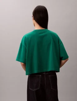 Calvin Klein Cropped Varsity Logo-T-Shirt^Damen T-shirts & Tops