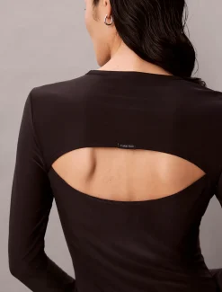 Calvin Klein Cut-out-Midikleid aus Krepp-Jersey^Damen Kleider & Röcke