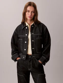 Calvin Klein Denim-Arbeitsjacke^Damen Jeansjacken|JackenFrisch Eingetroffen