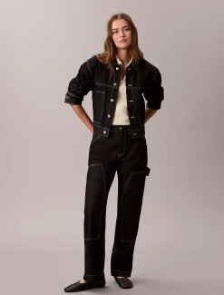 Calvin Klein Denim-Arbeitsjacke^Damen Jeansjacken|JackenFrisch Eingetroffen