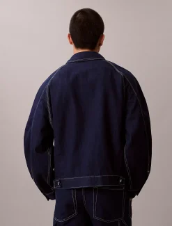 Calvin Klein Denim-Arbeitsjacke mit Abnähern^Herren Jeansjacken|JackenFrisch Eingetroffen