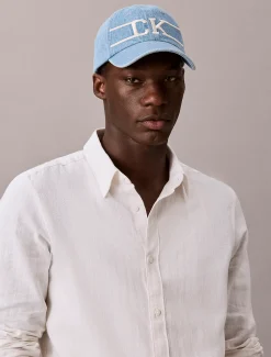 Calvin Klein Denim-Baseballcap mit Varsity-Monogramm-Logo^Herren Kappen & MützenFrisch Eingetroffen