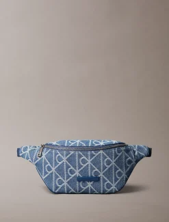 Calvin Klein Denim-Bauchtasche mit Logo-Jacquardmuster^Herren Taschen