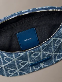 Calvin Klein Denim-Bauchtasche mit Logo-Jacquardmuster^Herren Taschen