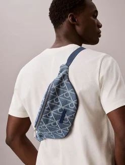 Calvin Klein Denim-Bauchtasche mit Logo-Jacquardmuster^Herren Taschen