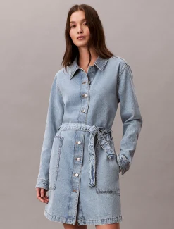 Calvin Klein Denim-Hemdkleid mit Gürtel^Damen Kleider & Röcke