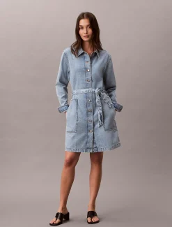 Calvin Klein Denim-Hemdkleid mit Gürtel^Damen Kleider & Röcke