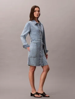 Calvin Klein Denim-Hemdkleid mit Gürtel^Damen Kleider & Röcke