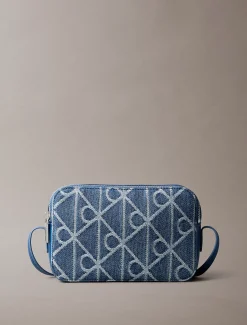 Calvin Klein Denim-Kameratasche mit durchgehendem Emblem-Logo^Damen Umhängetaschen|Taschen