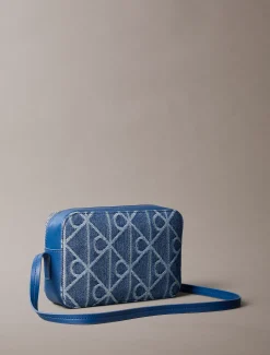 Calvin Klein Denim-Kameratasche mit durchgehendem Emblem-Logo^Damen Umhängetaschen|Taschen
