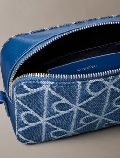 Calvin Klein Denim-Kameratasche mit durchgehendem Emblem-Logo^Damen Umhängetaschen|Taschen