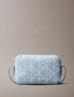 Calvin Klein Denim-Kameratasche mit durchgehendem Emblem-Logo^Damen Umhängetaschen|Taschen