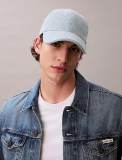 Calvin Klein Denim-Kappe mit Burnout-Emblem-Logo^Herren Kappen & MützenFrisch Eingetroffen