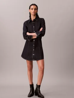 Calvin Klein Denim-Kleid mit Nähten^Damen Kleider & Röcke