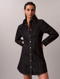 Calvin Klein Denim-Kleid mit Nähten^Damen Kleider & Röcke
