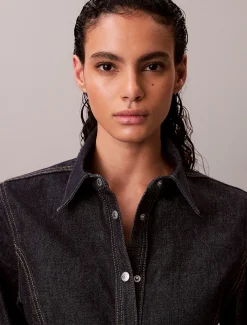 Calvin Klein Denim-Kleid mit Nähten^Damen Kleider & Röcke