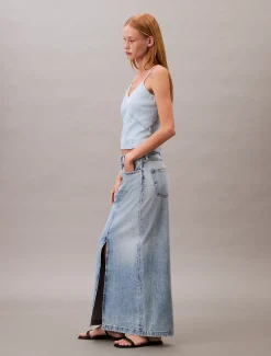 Calvin Klein Denim-Maxirock^Damen Kleider & Röcke