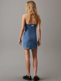 Calvin Klein Denim-Minikleid mit Neckholder^Damen Kleider & Röcke