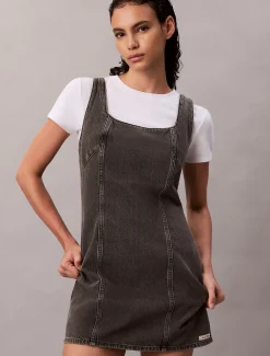 Calvin Klein Denim-Minikleid mit U-Ausschnitt^Damen Kleider & Röcke