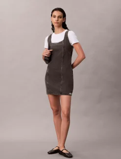 Calvin Klein Denim-Minikleid mit U-Ausschnitt^Damen Kleider & Röcke