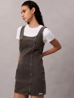 Calvin Klein Denim-Minikleid mit U-Ausschnitt^Damen Kleider & Röcke
