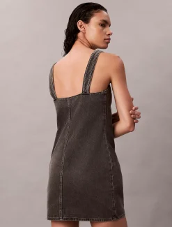 Calvin Klein Denim-Minikleid mit U-Ausschnitt^Damen Kleider & Röcke