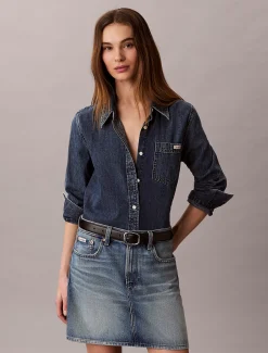 Calvin Klein Denim-Minirock^Damen Kleider & Röcke