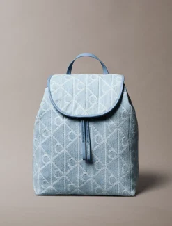 Calvin Klein Denim-Rucksack mit Logo-Jacquardmuster^Damen Taschen|Rucksäcke