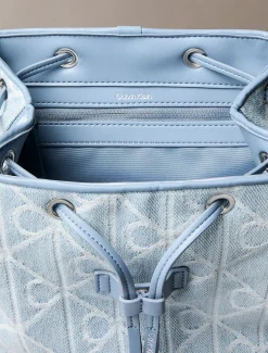 Calvin Klein Denim-Rucksack mit Logo-Jacquardmuster^Damen Taschen|Rucksäcke