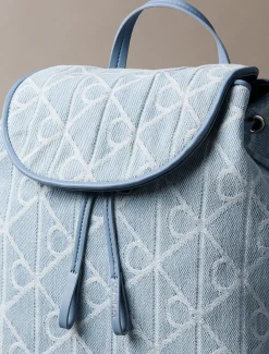Calvin Klein Denim-Rucksack mit Logo-Jacquardmuster^Damen Taschen|Rucksäcke