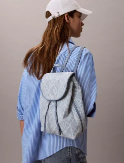 Calvin Klein Denim-Rucksack mit Logo-Jacquardmuster^Damen Taschen|Rucksäcke