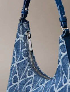 Calvin Klein Denim-Schultertasche mit durchgehendem Emblem-Logo^Damen SchultertaschenFrisch Eingetroffen|Taschen